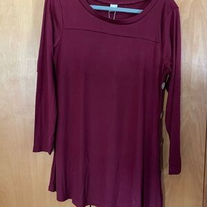 Long sleeve burgundy sweater dress